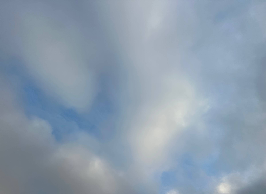 clouds and a light blue sky overhead